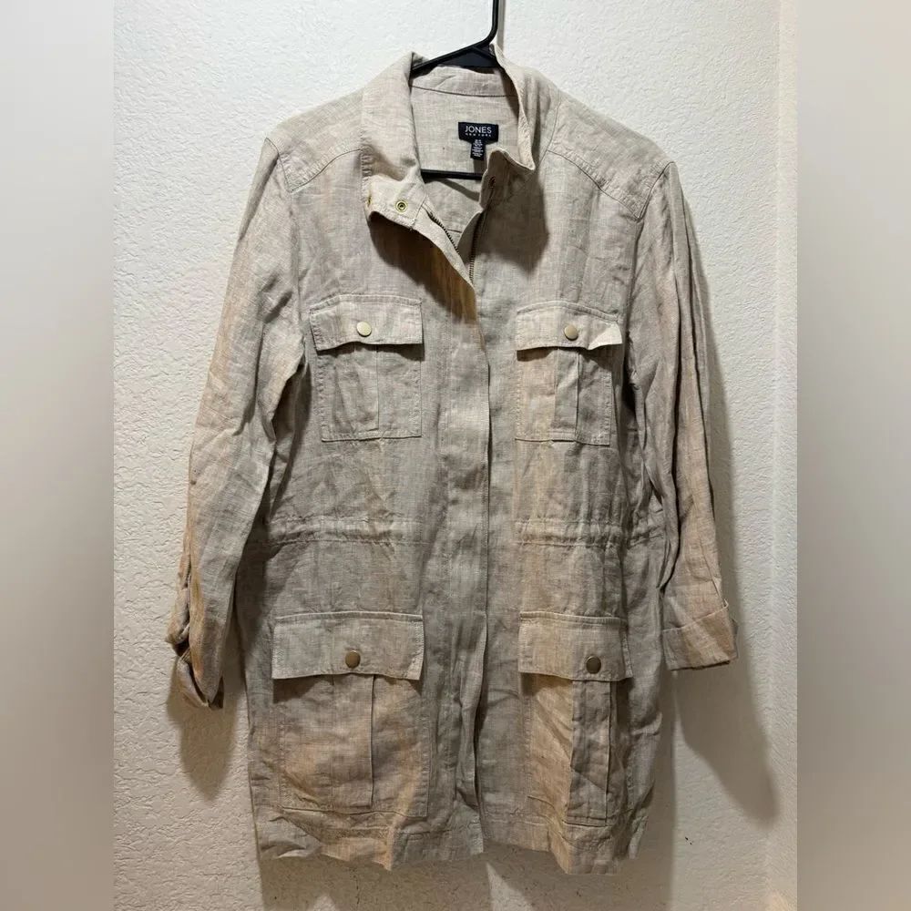 Jones New York LINEN Size M utility jacket women’s M
